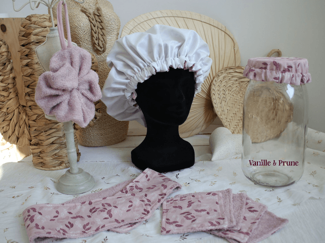 Kit Beauté zéro déchet parme et son bocal déco assorti offert !
