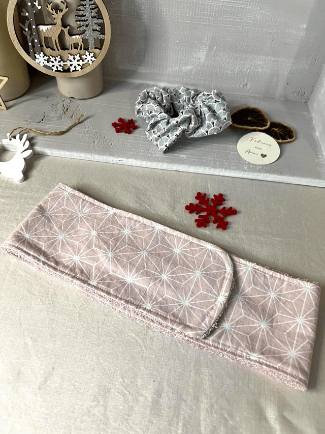 Pack beauté bandeau, Lingettes lavables, filet assorti et pochon bijoux