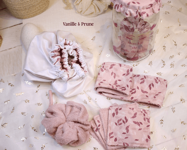 Kit Beauté zéro déchet parme et son bocal déco assorti offert !